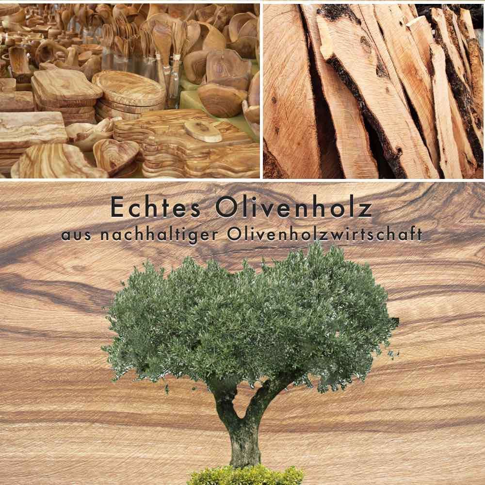 Olivenholz Kochlöffel mit Ecke - Manufakturprodukt